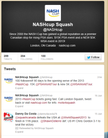 NASH Cup Twitter Following Hits 100